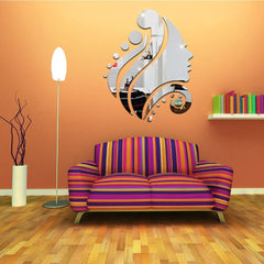 Syga Beautiful Girl Head Removable DIY Acrylic 3D Mirror Wall Decal Wall Sticker