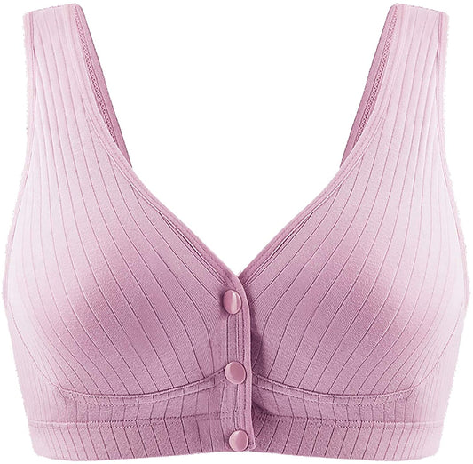 Momisy Women's Cotton Lightly Padded Wire Free Maternity Bra Deep Fuschia