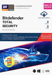 BitDefender Total Security Latest Version (Windows / Mac / Android / iOS) - 3 Devices, 3 Years (Single Activation Code) (Email Delivery in 2 hours - No CD)