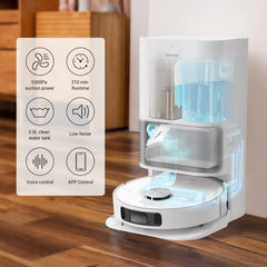 DREAME L10s Ultra Robot Vacuum Cleaner Washer with Self-Cleaning Base Station (Dust Drain, Automatic Cleaning) AI Obstacle Detection 3D, 5300Pa Suction Power, 210 Minutes Battery, WiFi/APP/Alexa