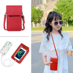 MOMISY Women Cellphone Sling Bag Card Holder Wallet Purse Clutch Handbag Crossbody Shoulder Bag for Girls (Red)
