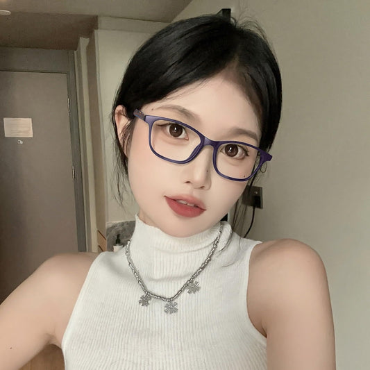 SYGA Anti-Blue Ultra Light Reading Glasses For The Elderly Reading Fashion Pattern Glasses(Purple frame)