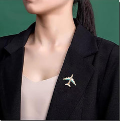 SYGA Brooch Pin Fashion Crystal Rhinestone Jewellery Pin Vintage Clothing Accessories Decoration Aircraft Fashion Brooches for Women- S58
