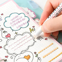SYGA Set of 8 Roller Printing Pen Curve Highlighter Flower Contour Pen Double Line Wave Quick-Drying Box