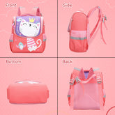 SYGA Children's Backpack, Cute Cartoon Nylon Schoolbag, Suitable for 3-6 Years Old(Kitten-Rose Red)