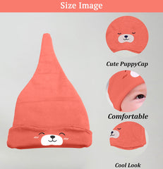 SYGA Baby Cap Cotton Small Cute Puppy Long Tailed Design Strechy Comfortable for Baby Sleep Cap 0-2 Years BridgeRed