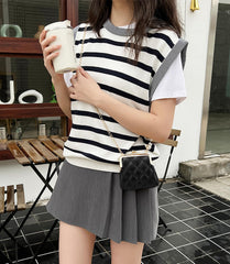 SYGA Sweet Lipstick Bag For Girls & Women Small Bag, Makeup Storage Bag With Rhombus Chain (White)