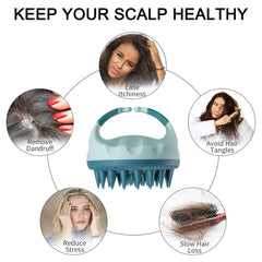MOMISY Scalp Massager Shampoo Brush, Eco-Friendly Wheat Straw Body With Soft Silicon Bristles, Hair Scalp Scrubber, Scalp Exfoliator | Dandruff Removal (Green)