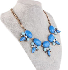 SYGA Noble Stone Necklace Chain Elegant Authentic Unique Design Neck Piece for Wedding, Party, Anniversary, Diwali, Celebration and a Perfect for Your Lady Love, Women and Girls-Turquoise Blue