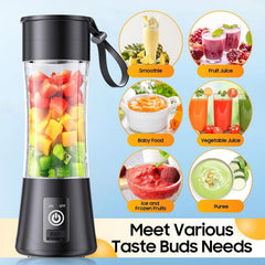 Portable Blender Electric Juicers Fruit Mixers USB Rechargeable Smoothie Mini Personal Juicer 6 Blades 3Gears With 1500 Mah Rechargeable Battery-Smoothie Blender (Style1)