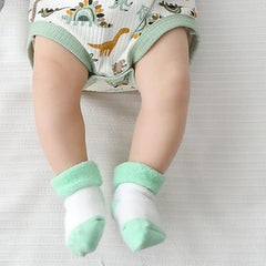 MOMISY 5 Pairs Baby Girl Boys kids Tube Socks Toddlers Infant (Green, 0 year to 1 year)