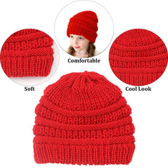 SYGA Winter Woolen Hat Knitted Warm Wool Hat for Girls and Boys (Beige) 6MONTH-5 Years