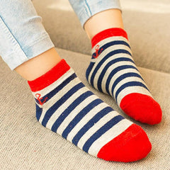 MOMISY 5 Pairs Girl Boys Tube Socks Toddlers Infant Solid Color Boat Spring and Autumn Socks Stretch Baby kids Sock (IN, Age, 6 Years, 8 Years, Spear)