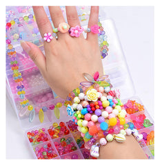 SYGA Beads for Kids Crafts Children's Jewelry Making Kit DIY Bracelets Necklace Hairband and Rings Craft Kits Birthday for 4, 5, 6, 7-Year-Old Little Girls-Multicolor (DIYBeadsSet-27)