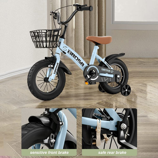 SYGA Bicycles for Kids 2-5 Years Children's Basket Bicycle Magnesium Alloy (12INCH, Blue)