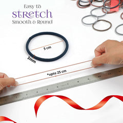 SYGA Multicolor Hair Bands (100) Hair Bobbles Hair Ties 3mm for Women Versatile for Styling Ponytail for Girls Stretchable Elastic - Morandi