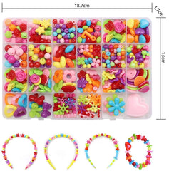 SYGA Beads for Kids Crafts Children's Jewelry Making Kit DIY Bracelets Necklace Hairband and Rings Craft Kits Birthday for 4, 5, 6, 7-Year-Old Little Girls-Multicolor (DIYBeadsSet-3)