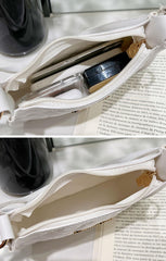 SYGA Women's Embroidered Armpit Handbags Fashion White Versatile Shoulder Bag