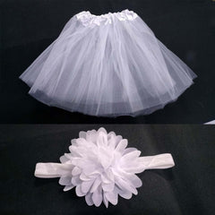 MOMISY Baby Photoshoot clothes, Skirt & Headband for Kids Parties Anniversaries costume (White1)