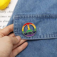 Syga Unisex Creative Rainbow Bridge Six-color Rainbow Suit Brooch Peace Metal Drip Pin Denim Bag Jewelry Badge (Half Rainbow, Brooch-Half-Rainbow)