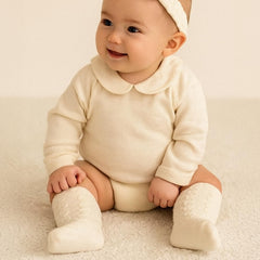 MOMISY 3 Pairs of Baby Spring Winter And Autumn Combed Cotton Long Tube Knee-High Socks (IN, Age, 0 Months, 12 Months, RedBlackOffWhite)
