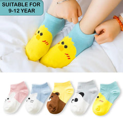 MOMISY 5 Pairs Baby Kids Girl Boys Tube Socks Toddlers Comfortable Ankel Length gifts (IN, Age, 9 Years, 12 Years, Cartoon)