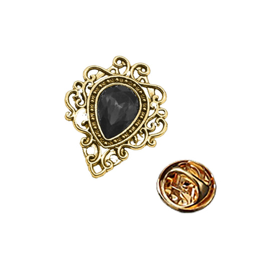 SYGA Men's Suit Chest Brooch Fashionable Gemstone Decoration Diamond Clothing Accessories(Black Diamond)