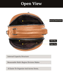 SYGA Women's Crossbody Bag, Zip Top, PU Leather Shoulder Bag (Caramel)