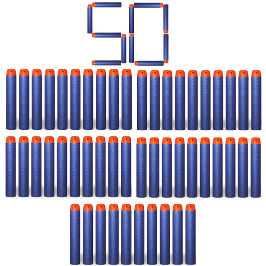 SYGA Plastic Foam Toy Bullet Dart Bullets for Nerf N-Strike Elite Guns, Blue - 50Pcs