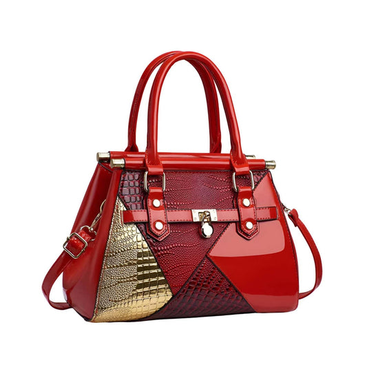 SYGA Women's Designer Handbag Stylish Shoulder Bag with Contrast Patchwork Design