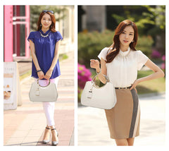 SYGA Leather Glossy Women's Bag Bride Wedding Handbag Women's One Shoulder Crossbody Stylish Bag(WHITE)