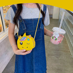 SYGA Children's Unicorn Sling Bag Small Mini Coin Bag Cartoon Backpack PU Leather Kitten Handbag for Toddlers Kids (Pink)