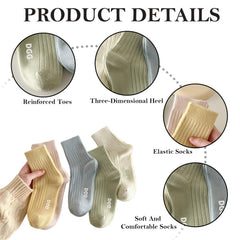 MOMISY Unisex Cotton Blend Ankle Crew Socks, Mid Tube for Men & Women, Pack of 5, Multicolour, Free Size (Solid DGG)