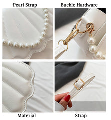 SYGA Women's Casual Crossbody Purse, Small Size With Zipper Closure Shell Bag (White)