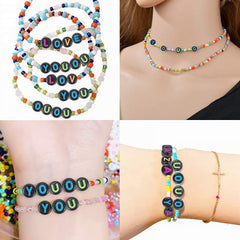 SYGA Beads for Kids Crafts Children's Jewelry Making Kit DIY Bracelets Necklace Hairband and Rings Craft Kits Birthday for 4, 5, 6, 7-Year-Old Little Girls-Multicolor (Design-1)