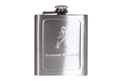 SYGA Hip Flask Set Gift Box Pocket Flask Funnel and 2 Cups Pocket Friendly Pocket Drinking Flask for Alcohol Whiskey Rum Vodka for Men and Women, Brown Leather - 210ml