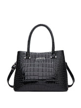 SYGA Women's Handbag Versatile Casual Crocodile Pattern Shoulder Bag(BLACK)