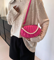 SYGA Women's Casual Crossbody Purse, Small Size With Zipper Closure Shell Bag (Rose Red)