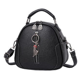 SYGA Women's Crossbody Bag, Zip Top, PU Leather Shoulder Bag (Black)