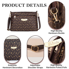 MOMISY Sling Bag with Long Strap for Women Shoulder Zipper Closure Handbags Multipurpose Crossbody ladies Daily (Alphabet)