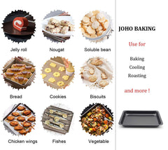 SYGA 11 inch Rectangular Carbon Steel Non-Stick bakeware Cake and Cookies Baking Oven use Plate (Black)