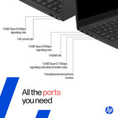 HP 14s, Intel Celeron N4500 Laptop (8GB DDR4,512GB SSD) Anti-Glare, Micro-Edge, 14/35.6cm, HD, Win11, M365 Basic(1yr),Office Home24, Black,1.46kg, HD Camera, UHD Graphics, dq3141TU
