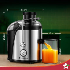 Wonderchef Venezia Centrifugal Juicer for Home | 500W | Fresh Fruit & Vegetable Juice in Seconds | Dual Speed Control | Pulp Separator for Easy Cleaning | Wide Feeding Mouth | 2-Year Warranty