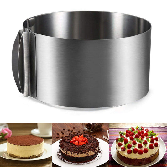 SYGA Stainless Steel 6 to12 Inch Adjustable Cake Mousse Mould Cake Baking Cake Decor Mold Ring