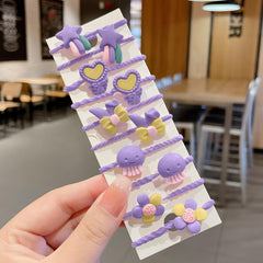 SYGA 10 Pcs Children Flower Fresh Elastic Hair Bands Infant Girl Baby Rubber Bands Gift Kids Thumb Hair Ring Hair Accessories (Eight Petal)