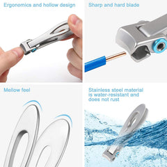 SYGA Large Nail Clippers for Thick Nails, Strong Toenail Clipper with Nail File Set, Heavy Duty Stainless Steel Nail Cutter with Metal Case for Men and Women