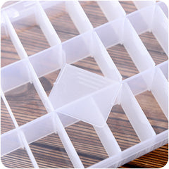 SYGA Grid Cells Multipurpose Plastic Storage Box with Removable Dividers, White