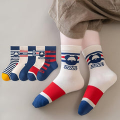 MOMISY 5 Pairs Baby kids Girl Boys Toddlers InfantmCotton Stretch Baby Socks (IN, Age, 1 Year, 3 Years, Cool Bear)