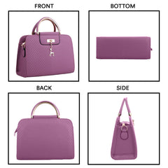 SYGA Women's Handbag Corrugated Fawn Pendant Cute Shoulder Bag Fashionable Style Crossbody Bag(Purple)