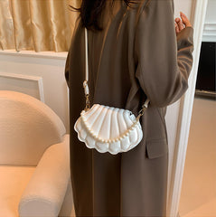 SYGA Women's Casual Crossbody Purse, Small Size With Zipper Closure Shell Bag (White)